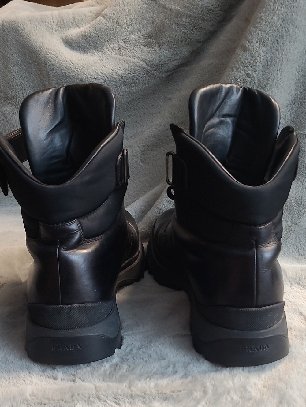 Prada Leather Combat Boots Mens U.S. 12 - Picture 2 of 10